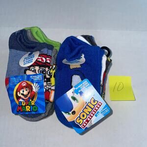 16 PAIRS TODDLER SOCKS MARIO SONIC HEDGEHOG SZ 4-8.5 NEW